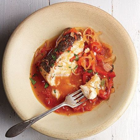 SEA BASS - Seared Chilean Sea Bass with Puttanesca Sauce