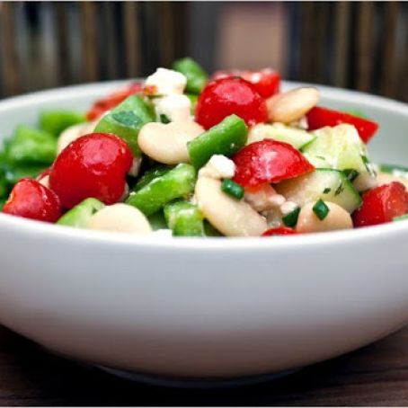 GREEK SALAD w/GIANT BEANS & ARUGULA