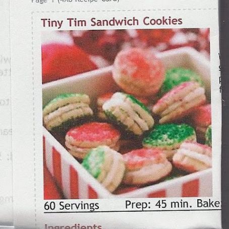 Tiny Tim Sandwich Cookies