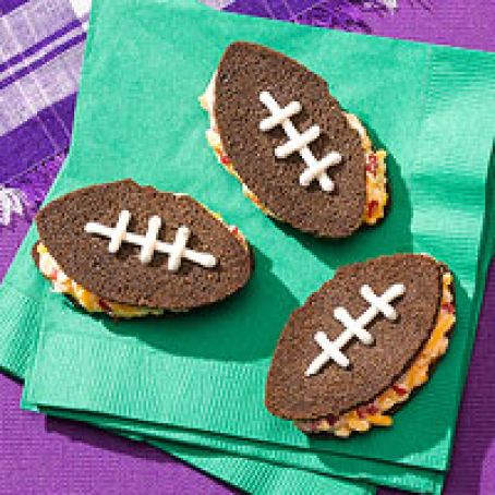 Pimiento Cheese Football Sandwiches