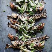 Grilled Sardines with Herbed Fennel-and-Olive Salad