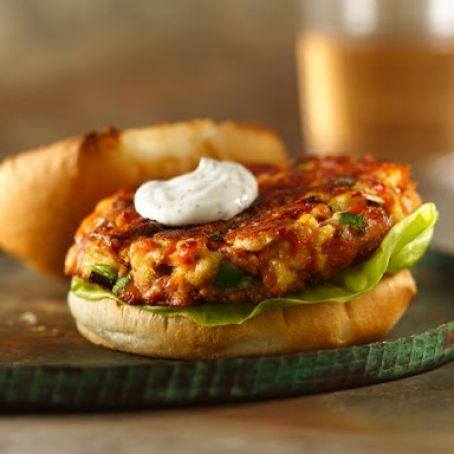 Salmon Burgers with Sour Cream-Dill Sauce