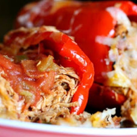 Mexican Pulled Chicken Stuffed Peppers