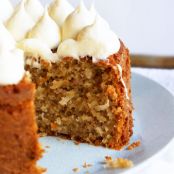 Banana Cake with Coconut & Creamy Honey Frosting