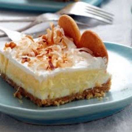 Layered Coconut Cream Cheesecake Bars