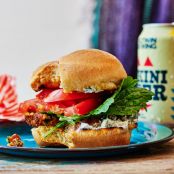 Zucchini Burgers with Roasted Garlic Tzatziki