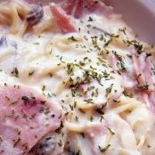 FETTUCCINE w/CREAMED CORN & BACON