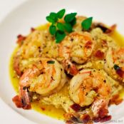 Lemon Garlic Shrimp over Cauliflower Mash