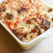 Caramelized Onion and Foie Gras Bread Pudding