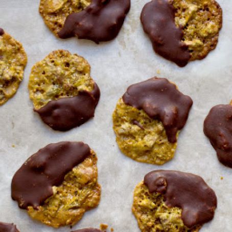Chocolate-Dipped Pistachio Florentines Recipe