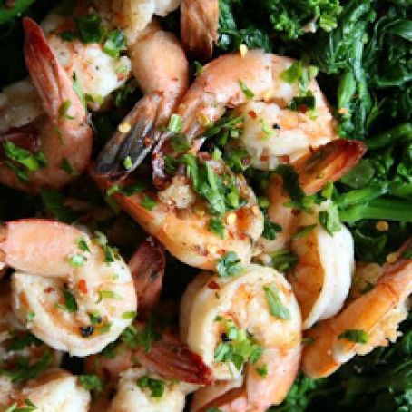 Brown Butter Shrimp with Spicy Broccoli Rabe