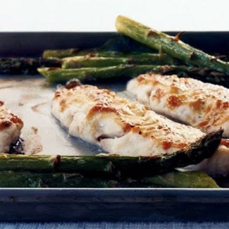 FISH  MISO GLAZED SEA BASS w/ASPARAGUS