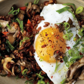 Fried Farro with Pickled Carrots and Runny Eggs