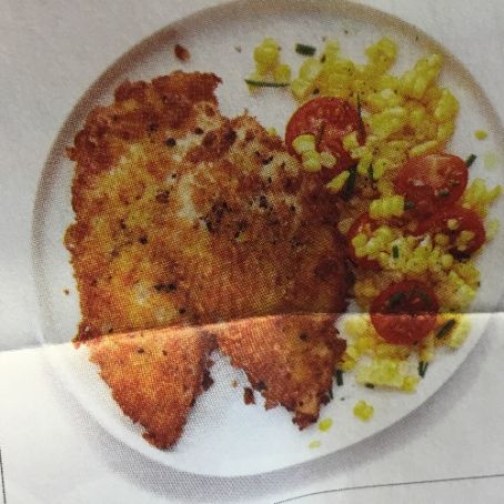 Crispy Chicken Cutlets with Corn Salad