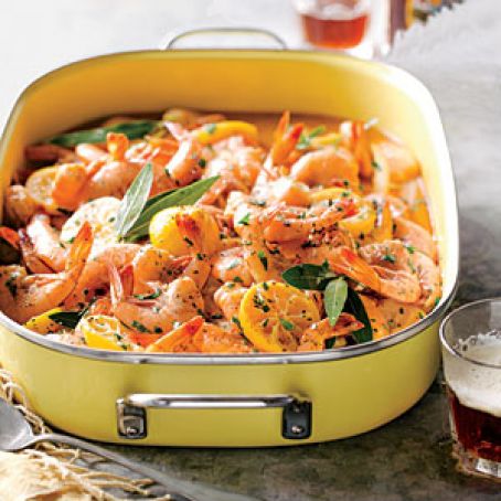 Beer-Braised BBQ Shrimp