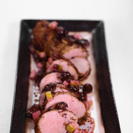 Michael Symon's Bacon Roasted Pork with Mustard Fruit