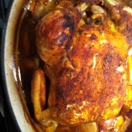 Braised Whole Chicken with Vegetables and Herbs