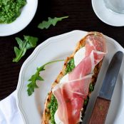 GARLIC*****Garlic Bread with Pesto & Prosciutto (a la Respect is Burning)