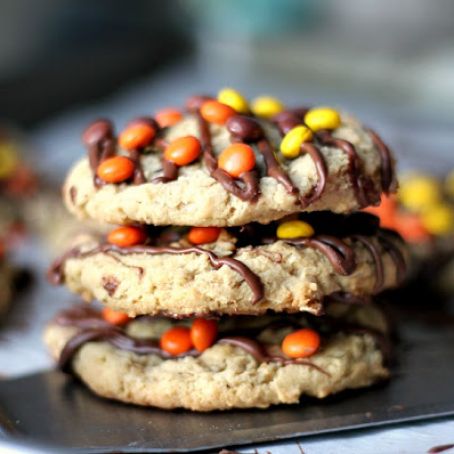 Reeses Pieces Peanut Butter Oatmeal Cookies