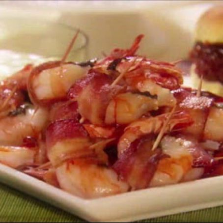 Bacon Prawns with Cheese Dip*