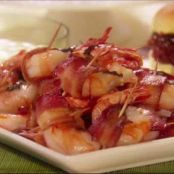 Bacon Prawns with Cheese Dip*