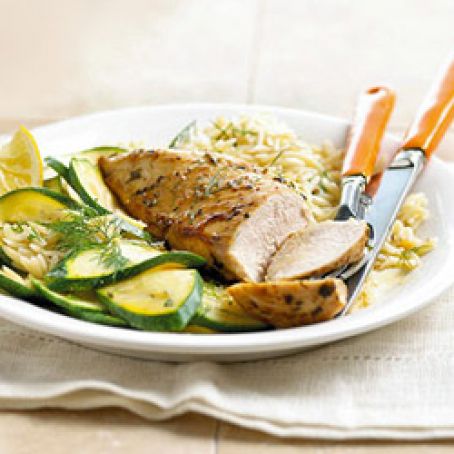 Herbed Chicken, Orzo, and Zucchini