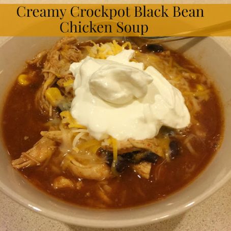 Crockpot Creamy Black Bean Chicken Soup