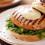 Salmon Burgers with Wasabi Mayo