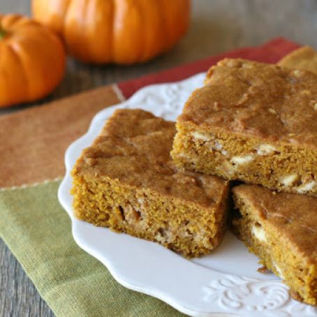 Pumpkin White Chocolate Chip Bars
