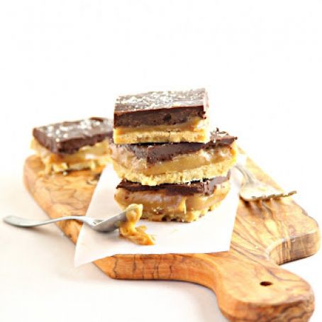 bars - chocolate caramel shortbread bars