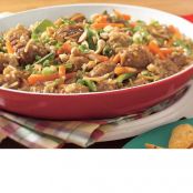 Asian Meatball and Rice Toss