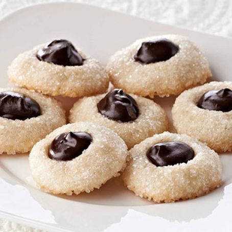 Shortbread Thumbprints with Bittersweet Ganache