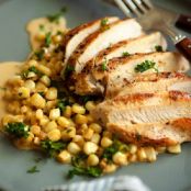 Sautéed Chicken Breasts With Fresh Corn, Shallots and Cream