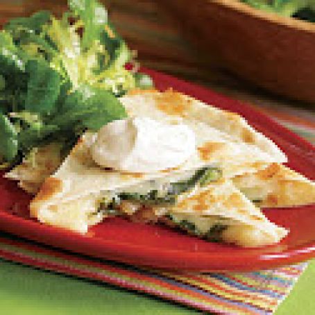 Quesadillas with Roasted Poblanos & Onions (Rajas)