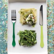 Herbed Fazzoletti with Asparagus and Burrata