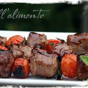 Sausage Kebabs Glazed with Fig Preserves and Balsamic