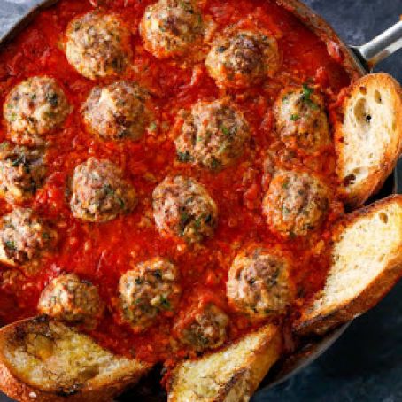 Roast Meatballs and Tomato-Tarragon Sauce