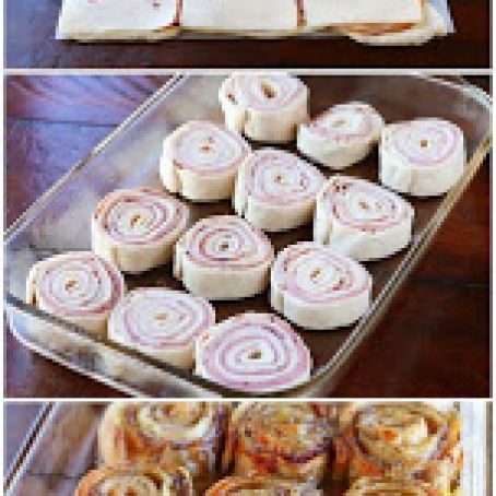 Hot Ham & Cheese Party Rolls