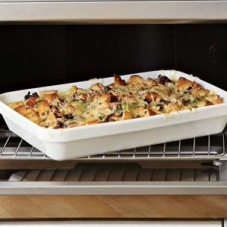 Bagel Strata with Sausage and Spring Vegetables