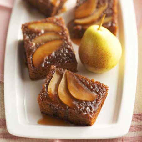 Upside-Down Pear Gingerbread