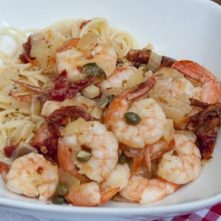 Mediterranean Shrimp with Angel Hair Pasta
