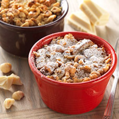 Gluten-Free White Chocolate Hazelnut Bread Pudding