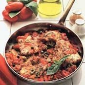 TUNA STEAKS w/TOMATOES, OLIVES & CAPERS