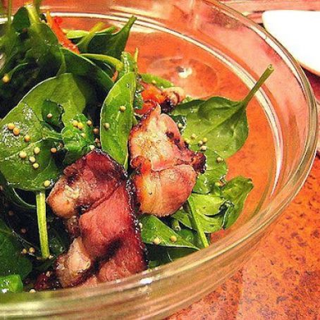 Bacon Spinach Salad with Hot Dressing