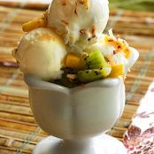 Coconut Frozen Yogurt with Tropical Fruit