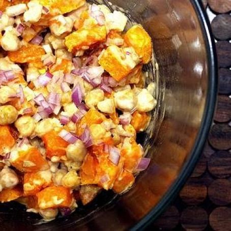 Warm Butternut and Chickpea Salad with Tahini Dressing