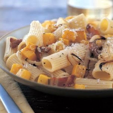 Roasted Squash and Bacon Pasta