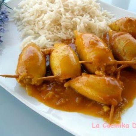 CALAMARES RELLENOS DE CARNE Y JAMON SERRANO