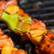 Sweet and Spicy Apricot-Glazed Pork and Pineapple Kebabs