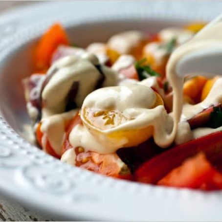TOMATO SALAD w/TURKISH TAHINI DRESSING